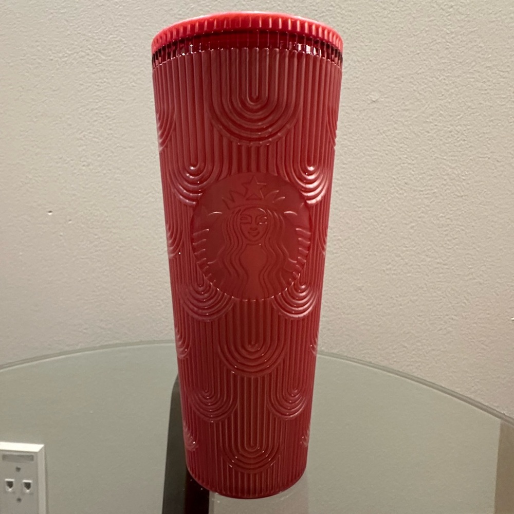 Starbucks 2023 Fall Pink Shimmer Shell Mermaid Scales Cold Cup Tumbler